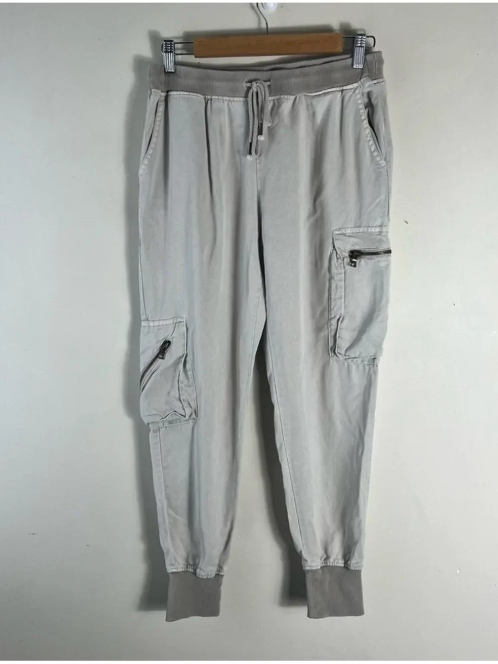 Young Fabulous & Broke XS Jupiter Jogger Utility Cargo Pants Taupe TENCEL
